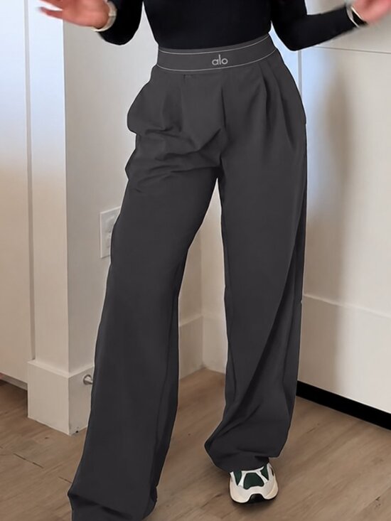ALO Yoga Pants - 💐NWT ALO Yoga Straight Leg Trousers😉 Dark Grey | Regular Length-Office